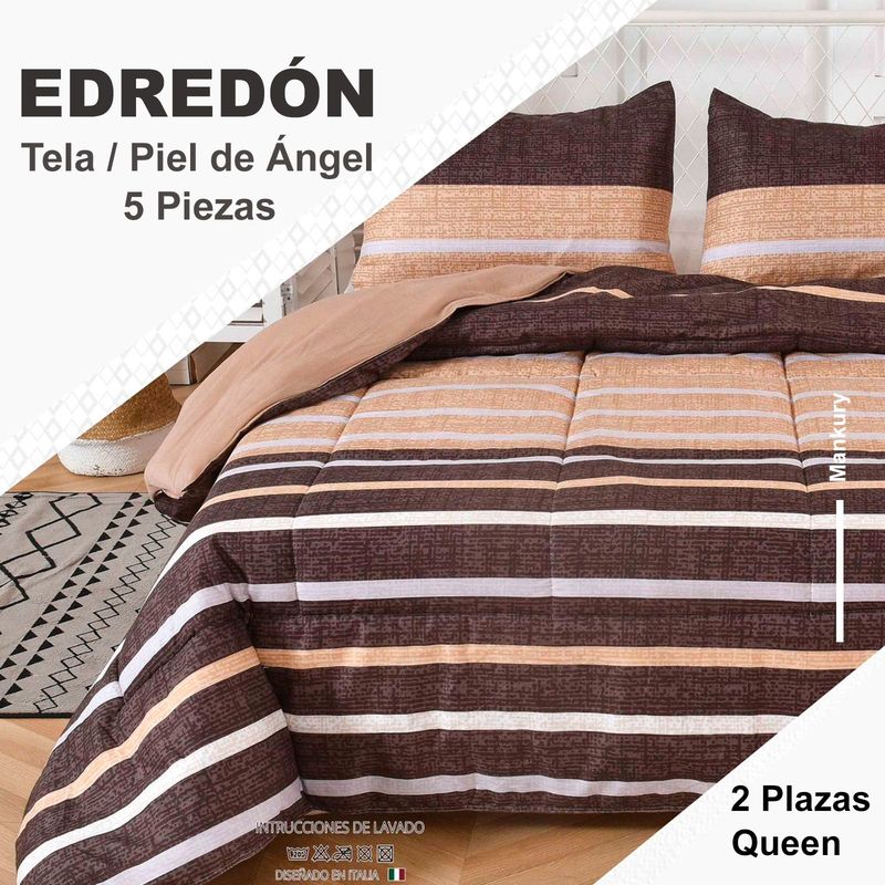 VENECIA - EDREDÓN TELA CON PIEL DE ANGEL  2Plz + SABANAS M05