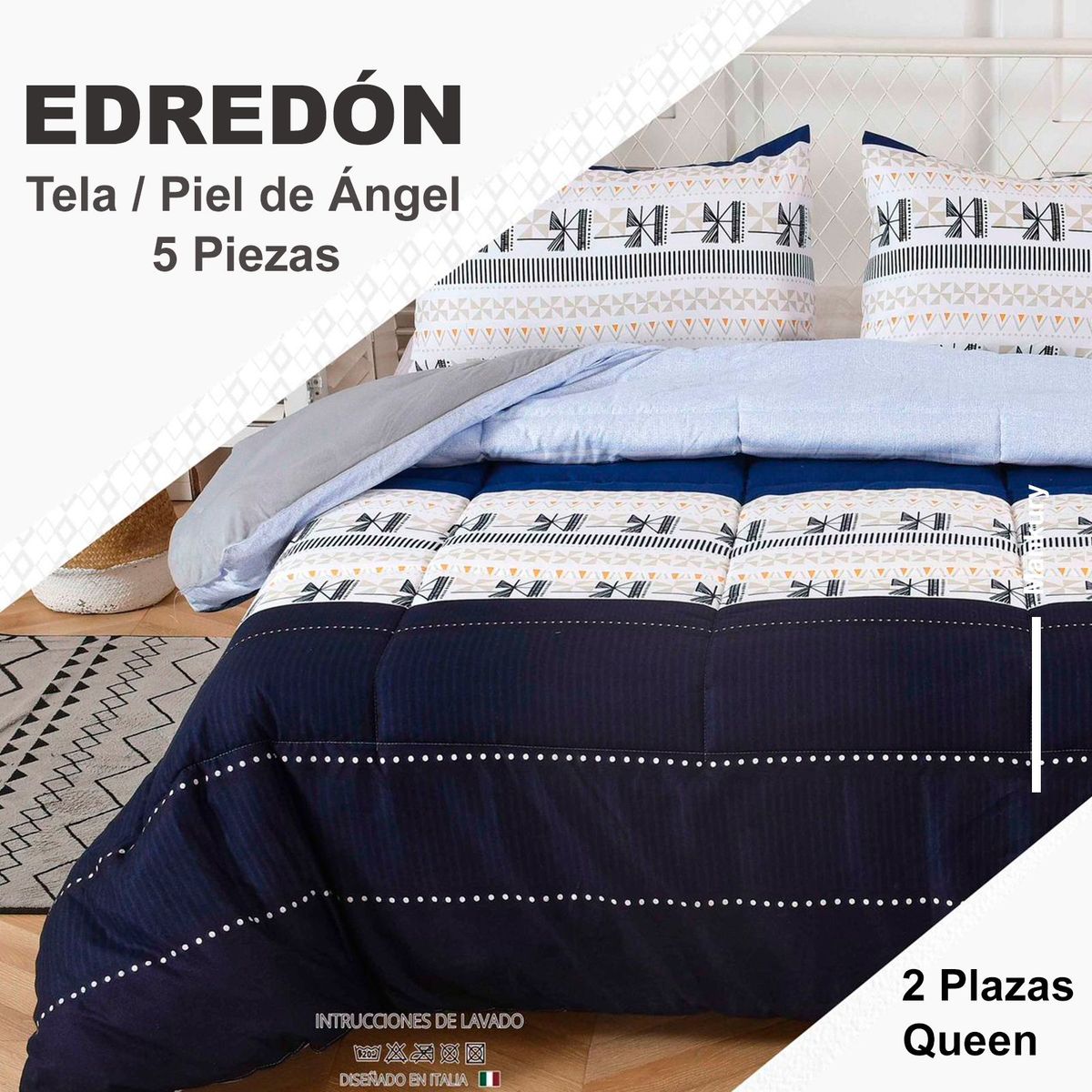 VENECIA - EDREDÓN TELA CON PIEL DE ANGEL  2Plz + SABANAS M06