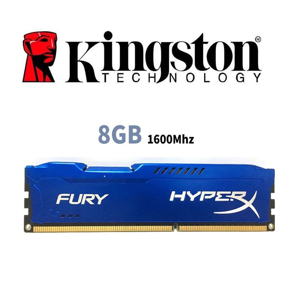 KINGSTON - Memoria Ram Kingston HyperX Fury DDR3 8GB 1600MHz Azul