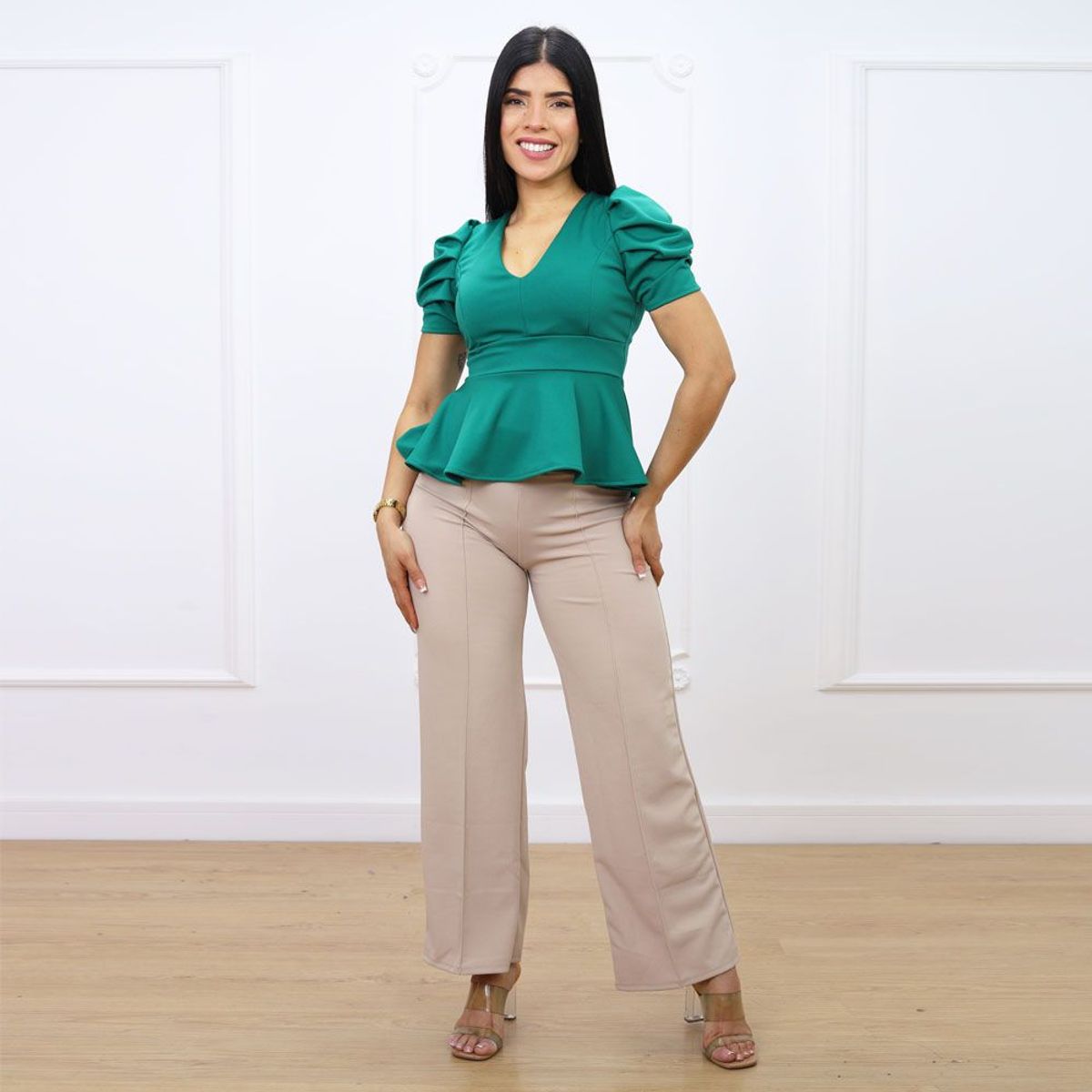 GENERICO - Blusa Peplum Ariana Verde.