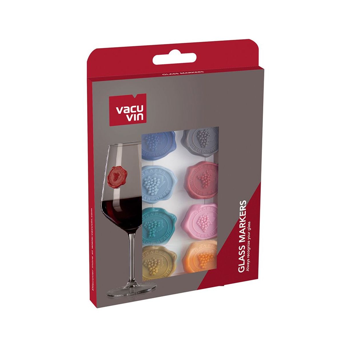 VACU VIN - Marcador de  Copa & Vaso Vacu Vin Classic x8 unid