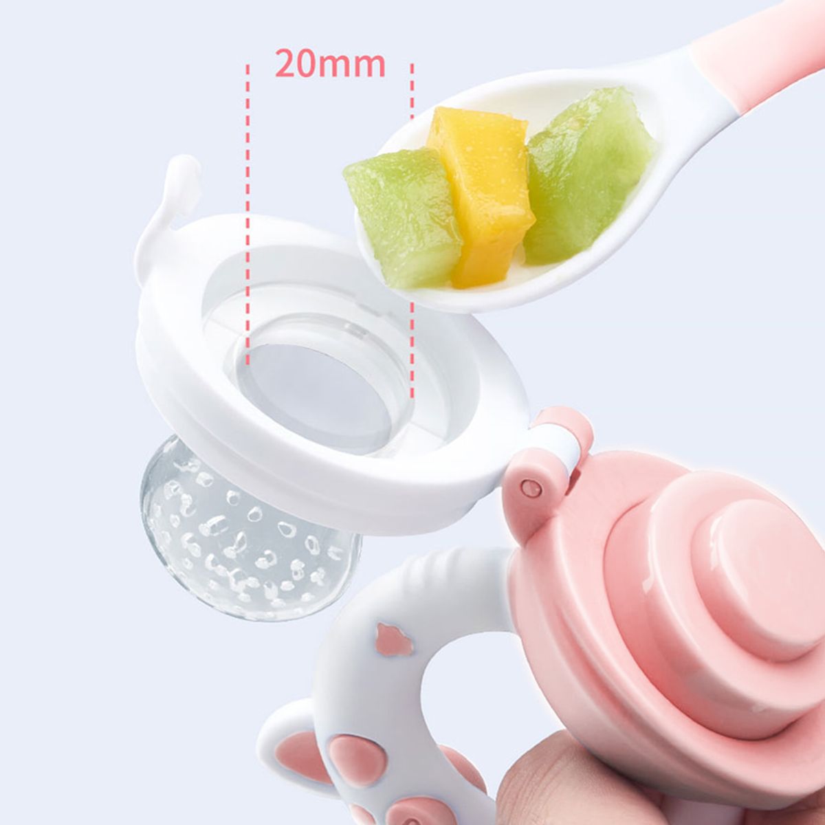BABYKISS - CHUPON ALIMENTADOR PARA BEBE DE SILICONA SIN BPA ROSA