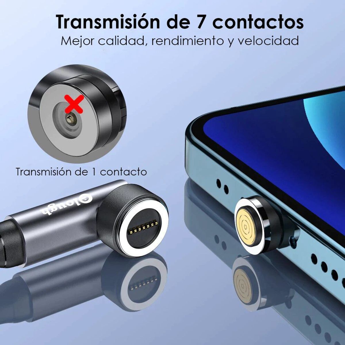 ELOUGH - Cable Carga Rápida 3A Elough Giratorio 540° Tipo Micro - 0,5 metros