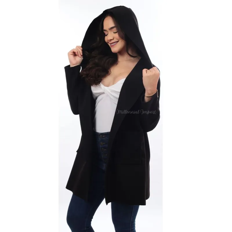 GENERICO - Chaqueta Larga para Mujer en Paño Italiano- Moda casual