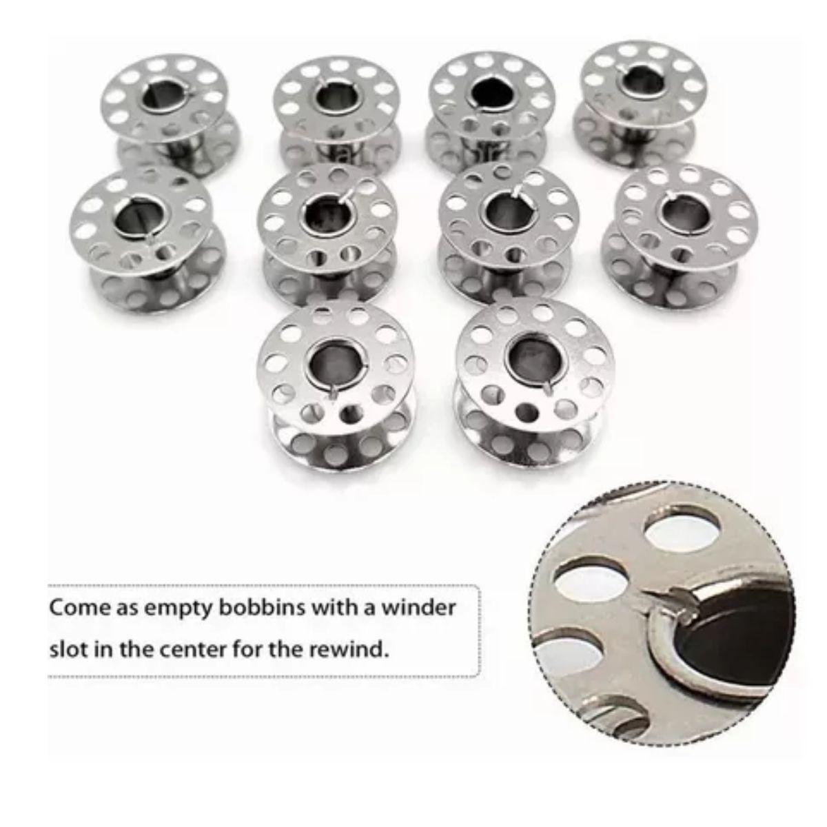 GENERICO - 100 Carretes Carretel Metal Para Maquina De Coser Domestic