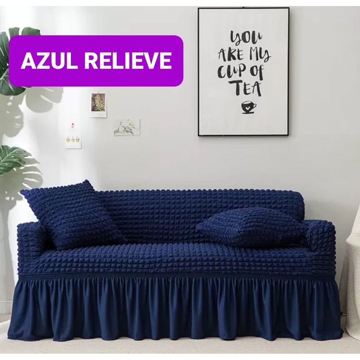 GENERICO - Set forros spandex 3-2-1 Azul relieve