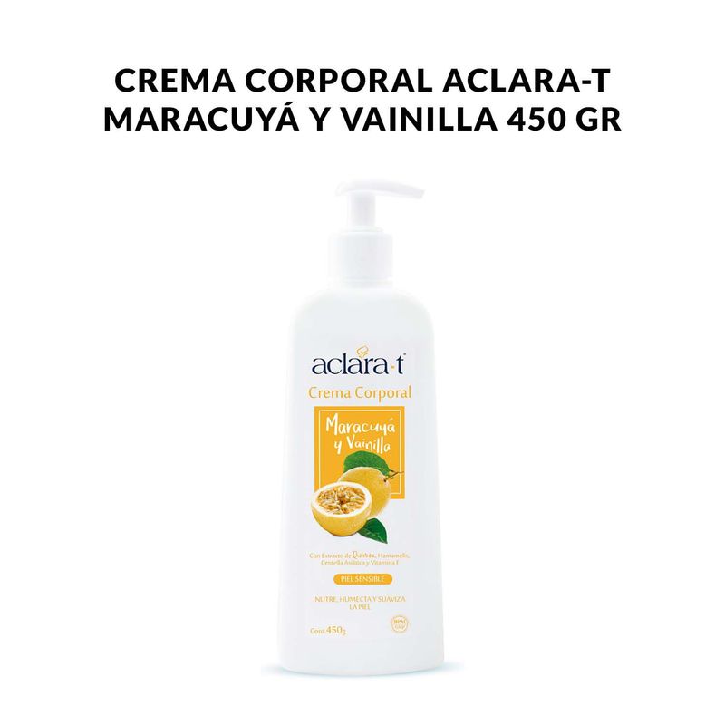 GENERICO - Crema Corporal Aclara-T Maracuyá y Vainilla 450gr