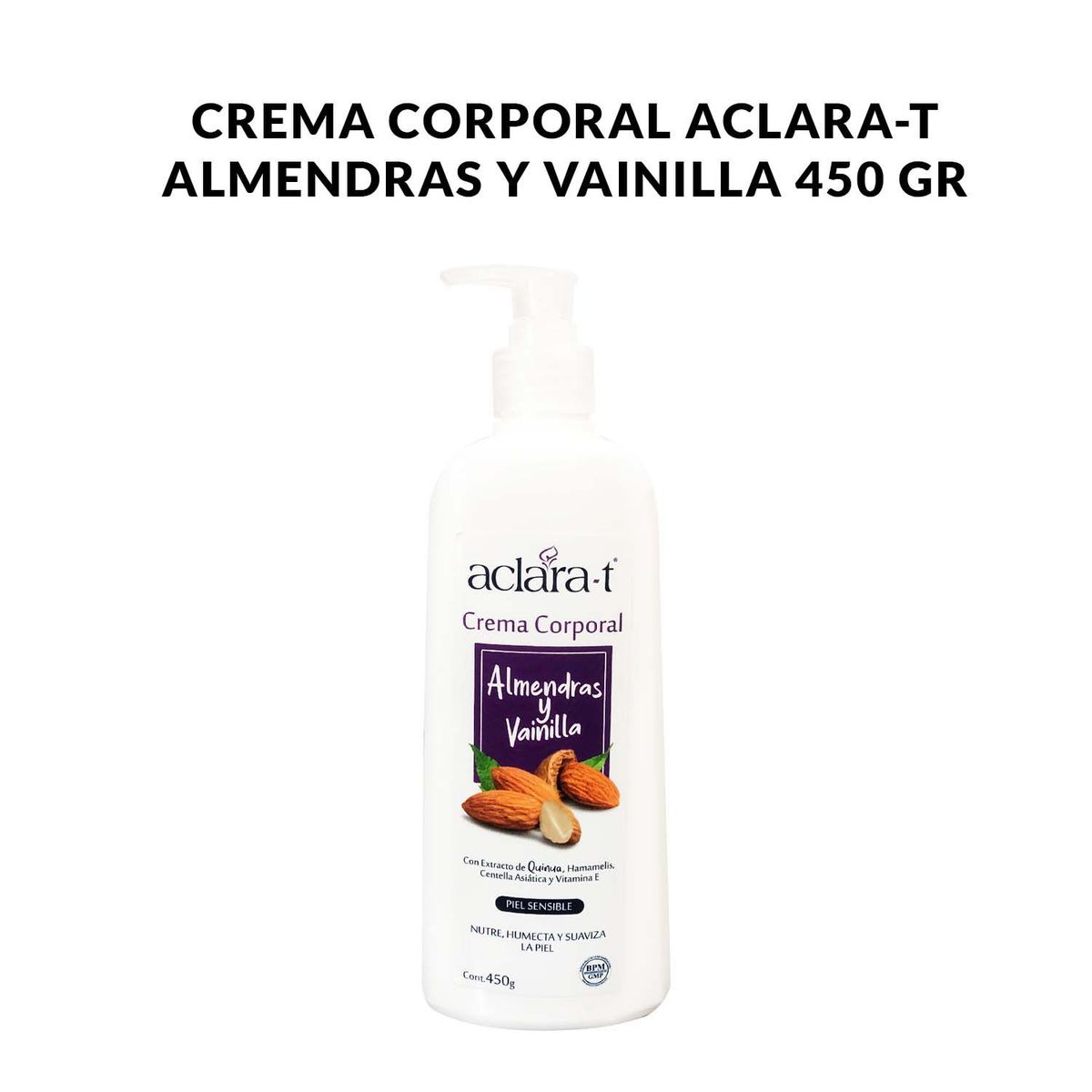 GENERICO - Crema Corporal Aclara-T Almendras y Vainilla 450gr