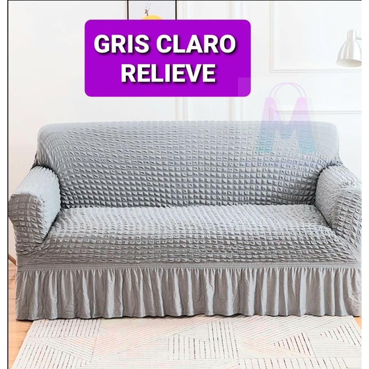 GENERICO - Set Forros Spandex 3-2-1 Gris Claro Relieve