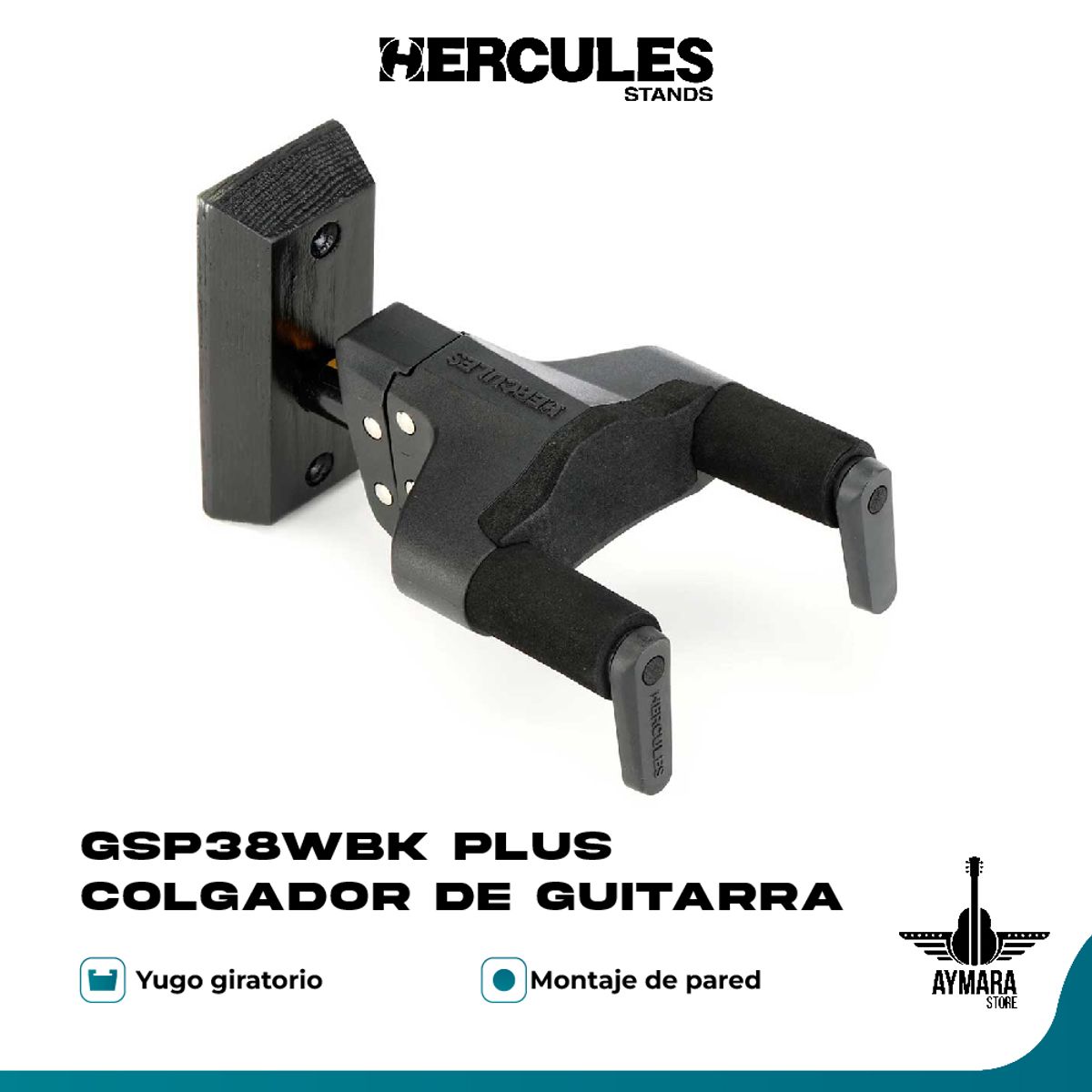 HERCULES - HERCULES GSP38WBK PLUS COLGADOR DE GUITARRA