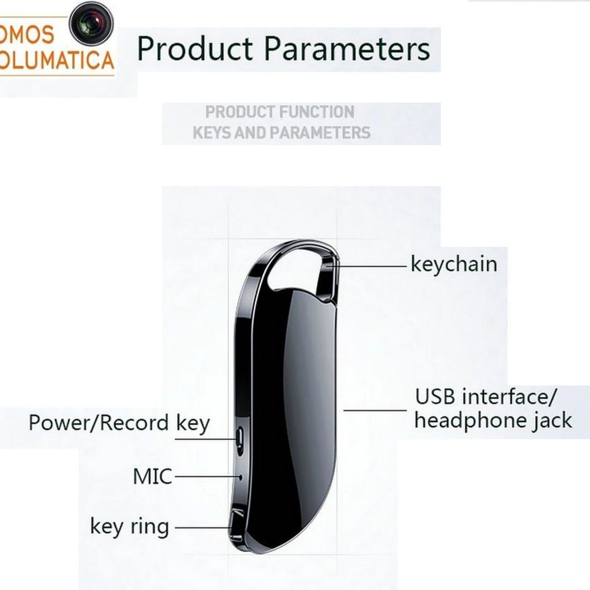 OEM - Grabadora De Voz LLavero Espia - Solumatica - 24 horas de Grabacion