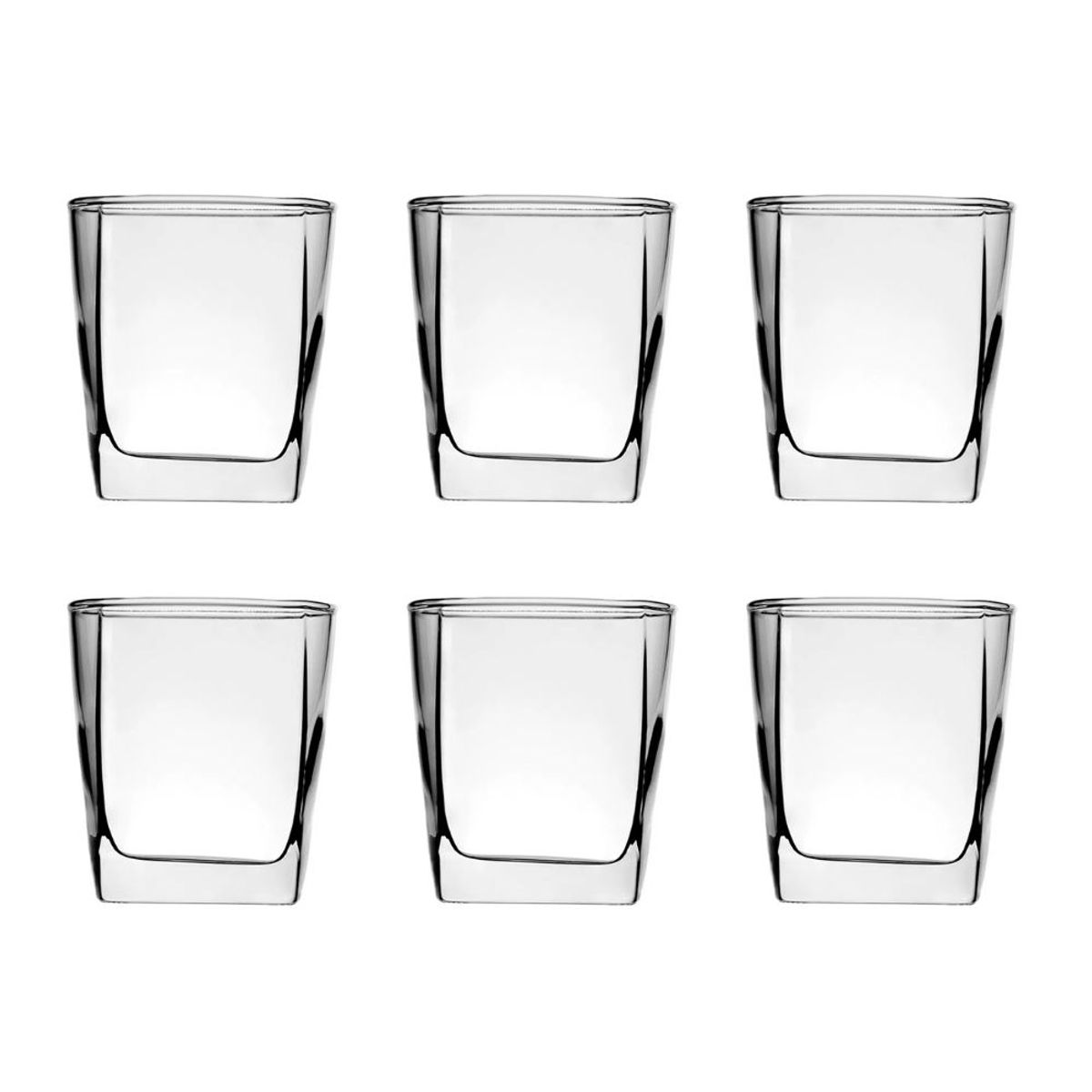 INSPIRA - Set de 6 Vasos Whisky Cuadrado 250 ml