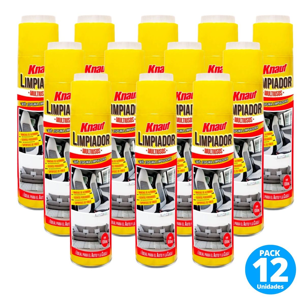 KNAUF - Pack x12 Limpiador Multiusos de Espuma Knauf 650ml