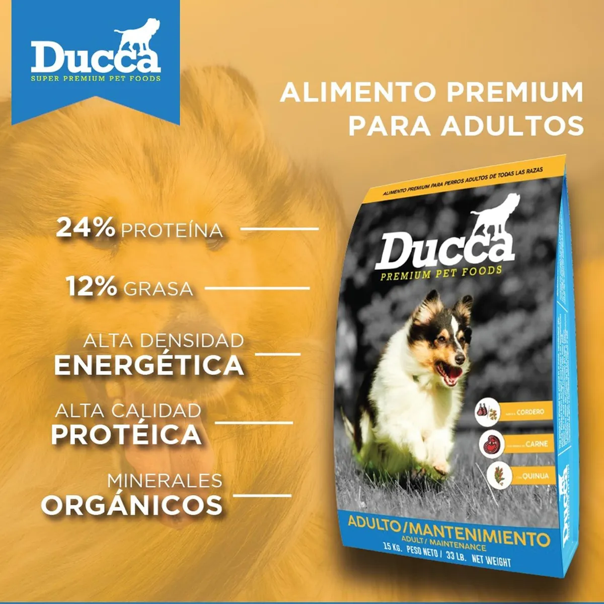 DUCCA - Alimento Ducca Perro Adulto Premium Mantenimiento 15Kg