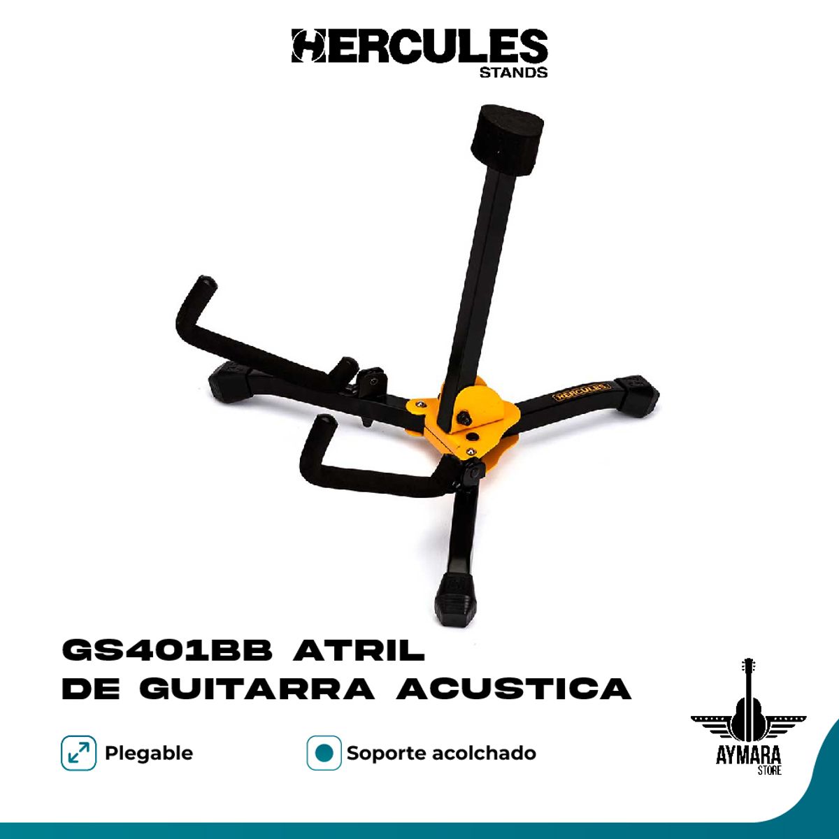 HERCULES - HERCULES GS401BB ATRIL DE GUITARRA ACUSTICA
