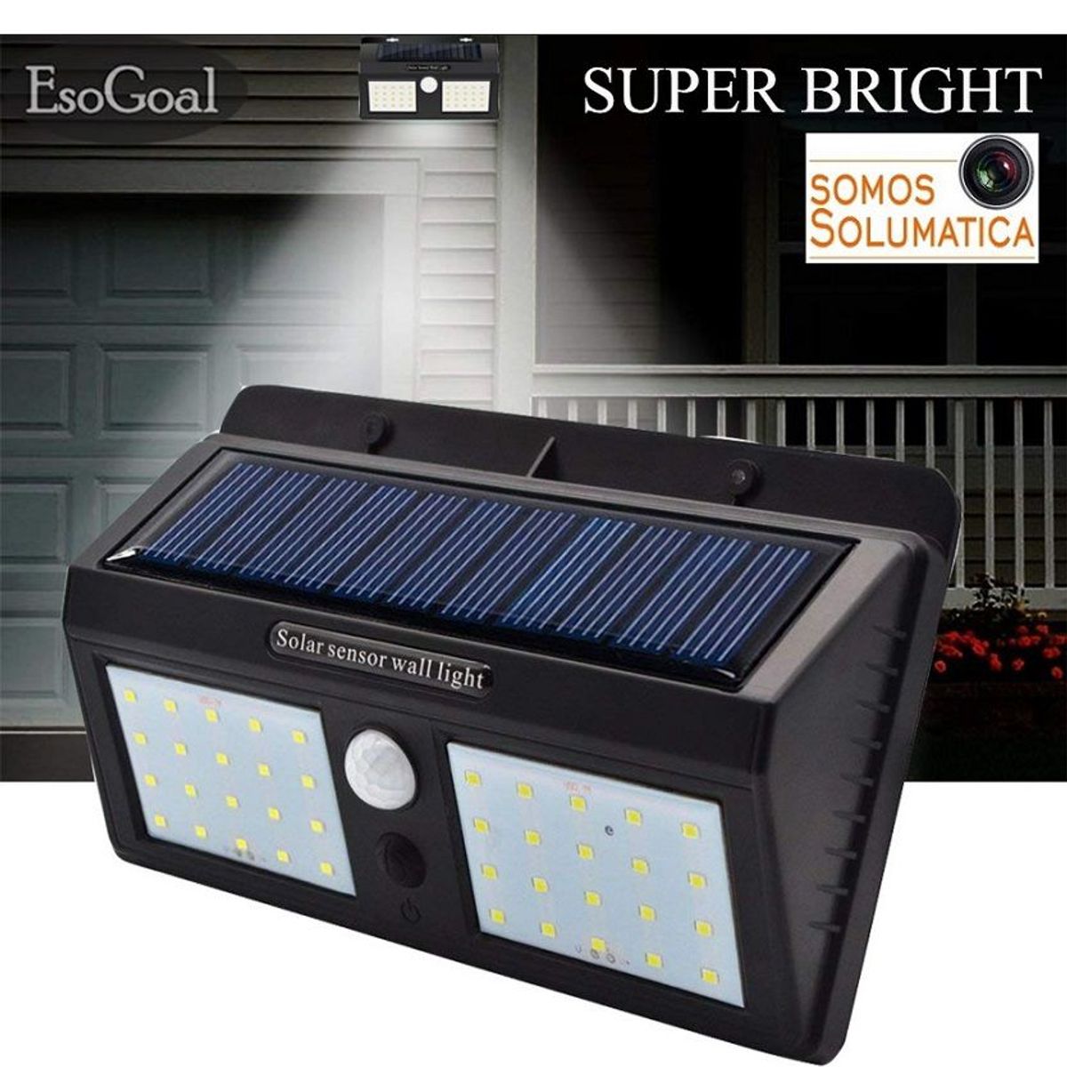 SEISA - Lampara Luz Solar Led - Autoencedido - Con Sensor De Movimiento