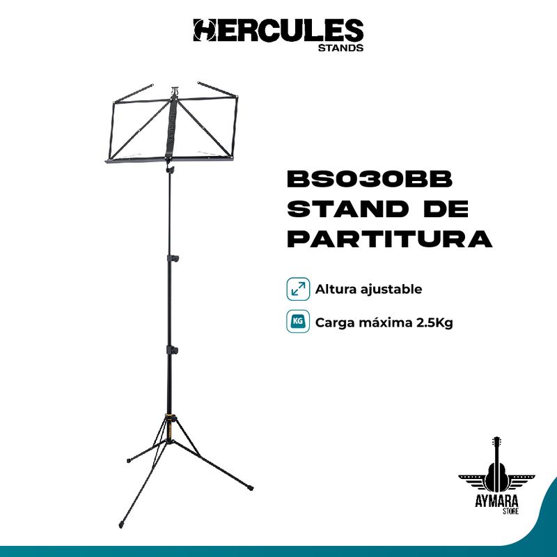 HERCULES - HERCULES BS030BB STAND COMPACTO PLEGABLE DE PARTITURA