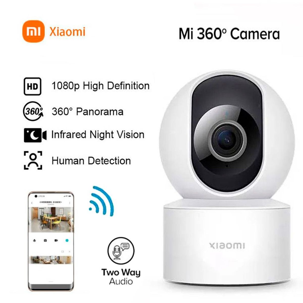 XIAOMI - Camara Seguridad Vigilancia Xiaomi C301 Smart 360° FHD 1080P