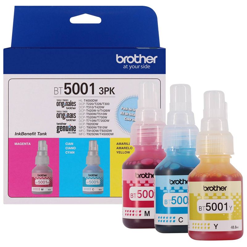BROTHER - Pack 3 Tintas Brother BT-5001 3PK-Tank Color