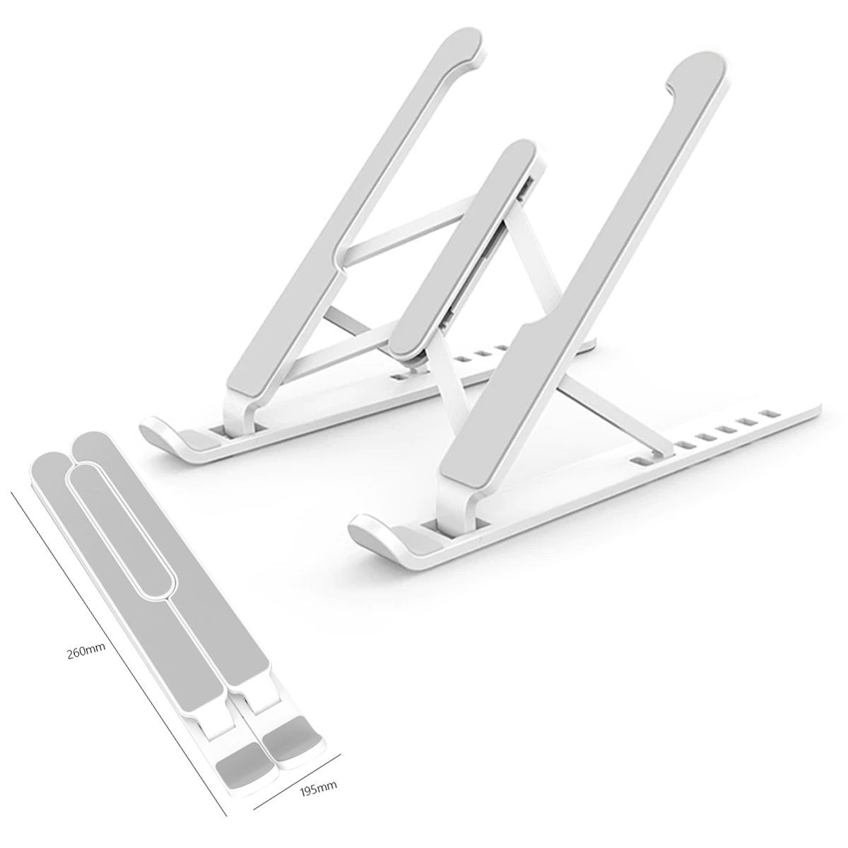 GENERICO - Soporte Base Laptop Notebook Plegable Antideslizante Premium - Blanco