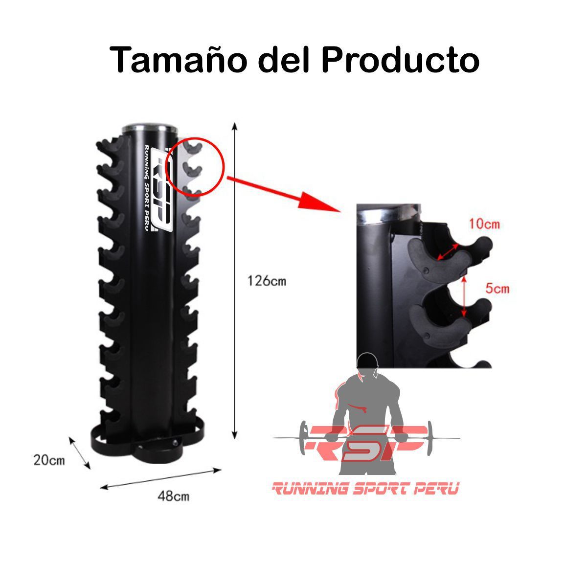 RUNNING SPORT PERU - Rack o Soporte para 20 Mancuernas, Pesas Gimnasio
