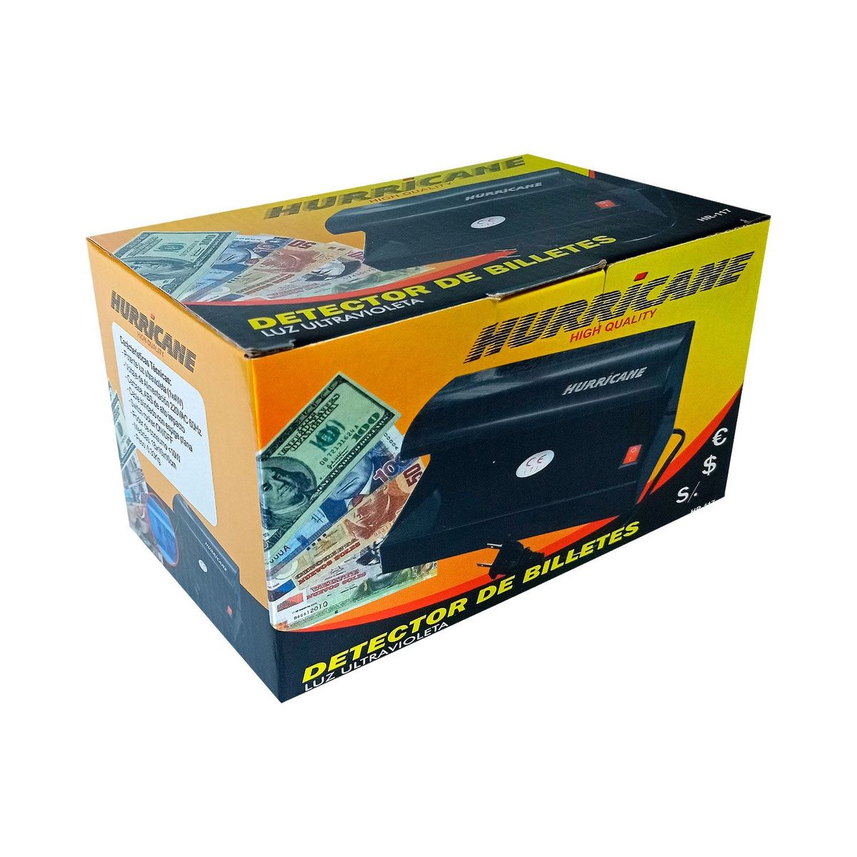 HURRICANE - Detector De Billetes Falsos Luz UV HR-117 HURRICANE