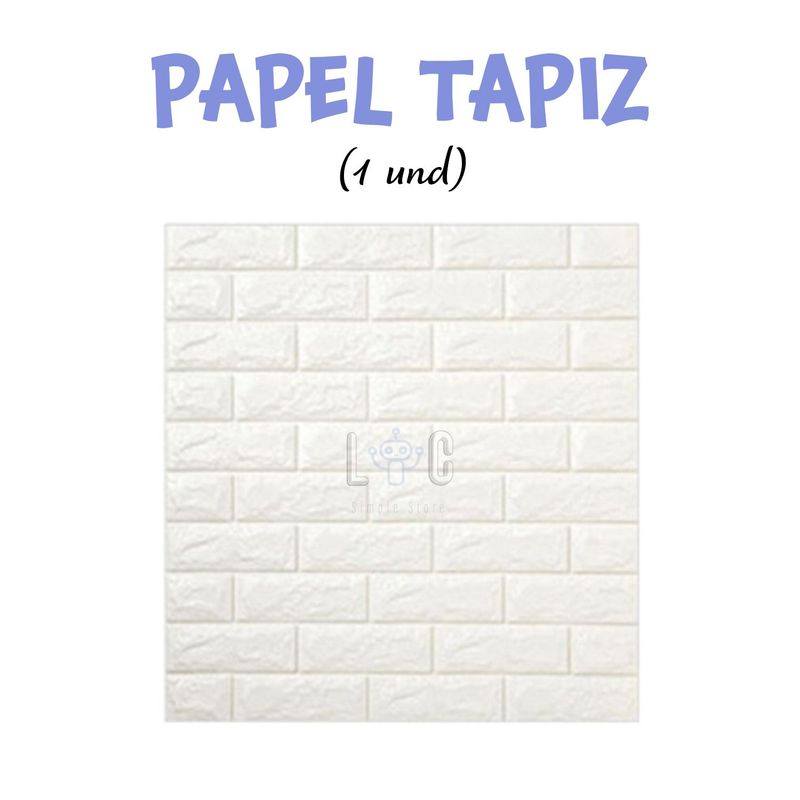 GENERICO - Papel Tapiz Autoadhesivo 3D Ladrillo Blanco