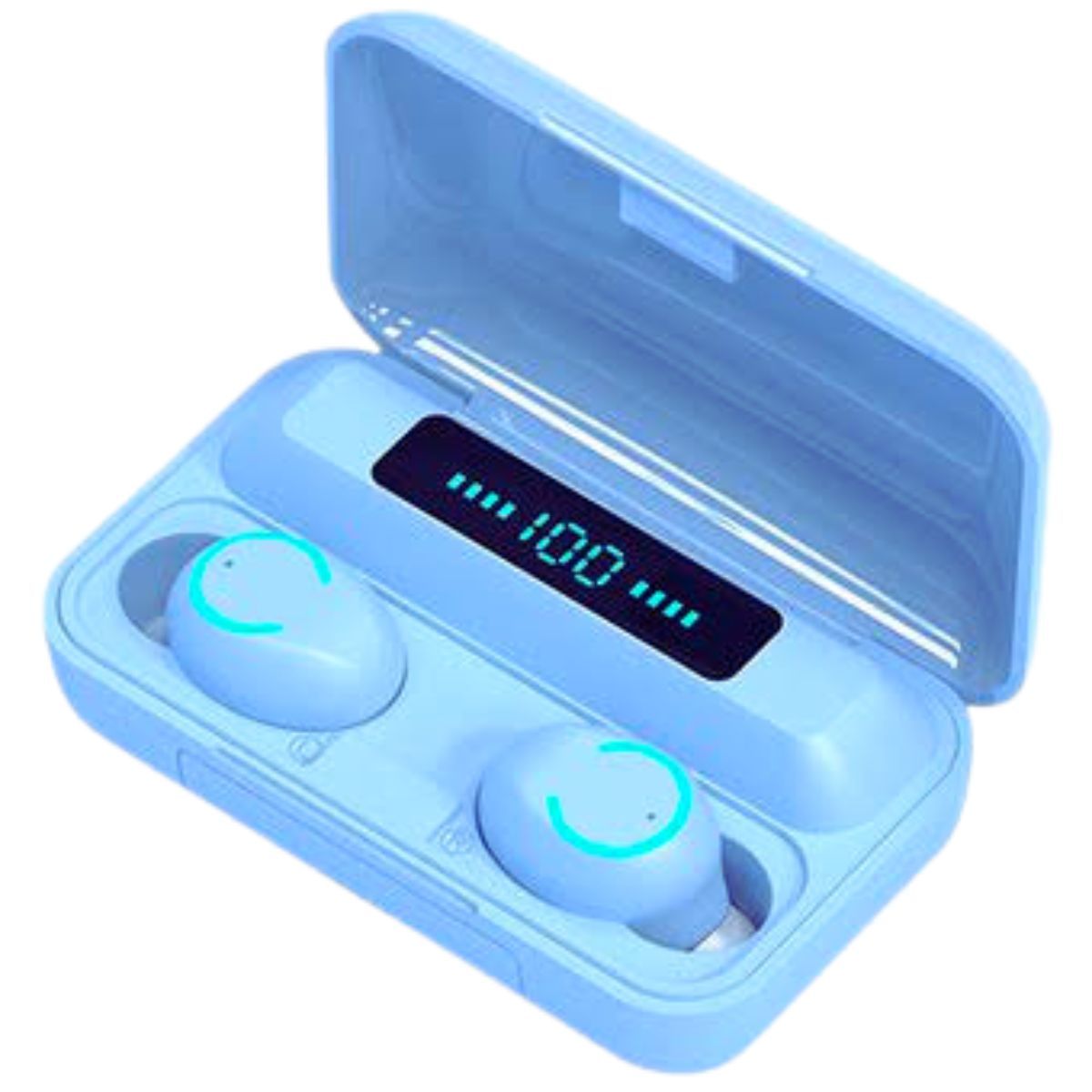 TWS - Audifono Bluetooth F9 Pro Celeste Hasta 6h Music