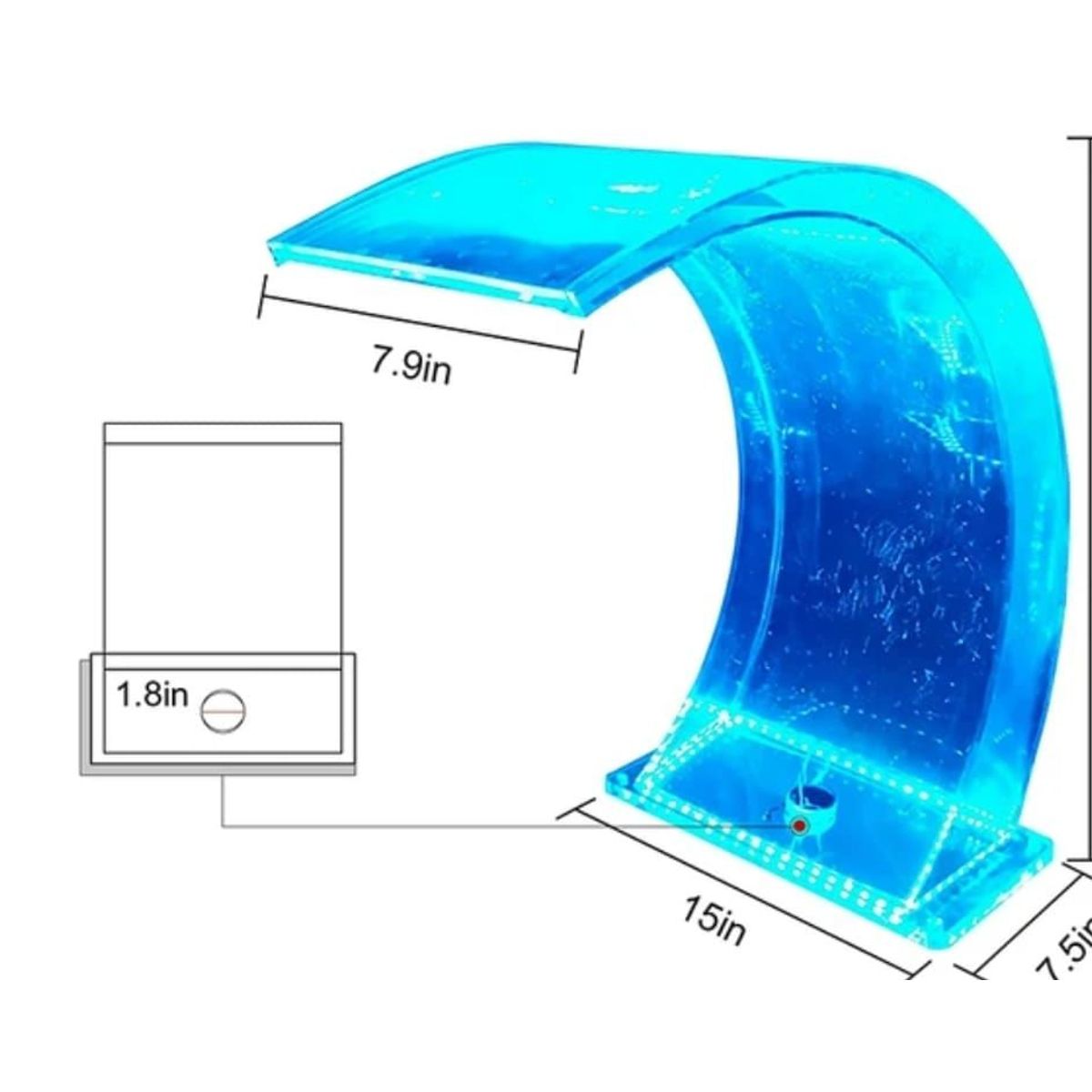 GENERICO - Cascadas de Acrílico para Piscinas RGB H60CM X 30CM