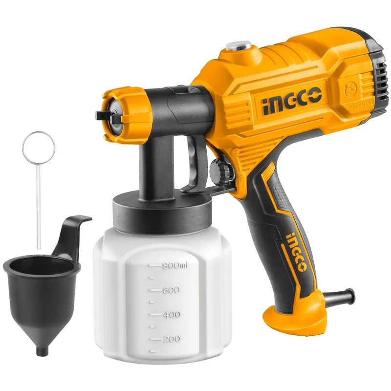 INGCO TOOLS - PISTOLA DE PINTAR ELECTRICA 450W INGCO SPG3508 TACHO PLASTICO 800ML