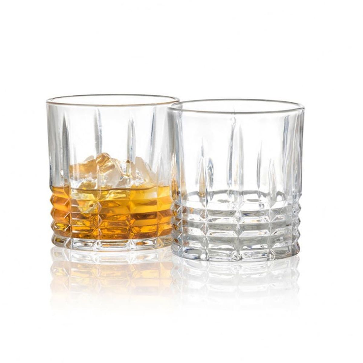 HYGGE - Set de 6 Vasos de Whisky de Vidrio Labrado 240ml