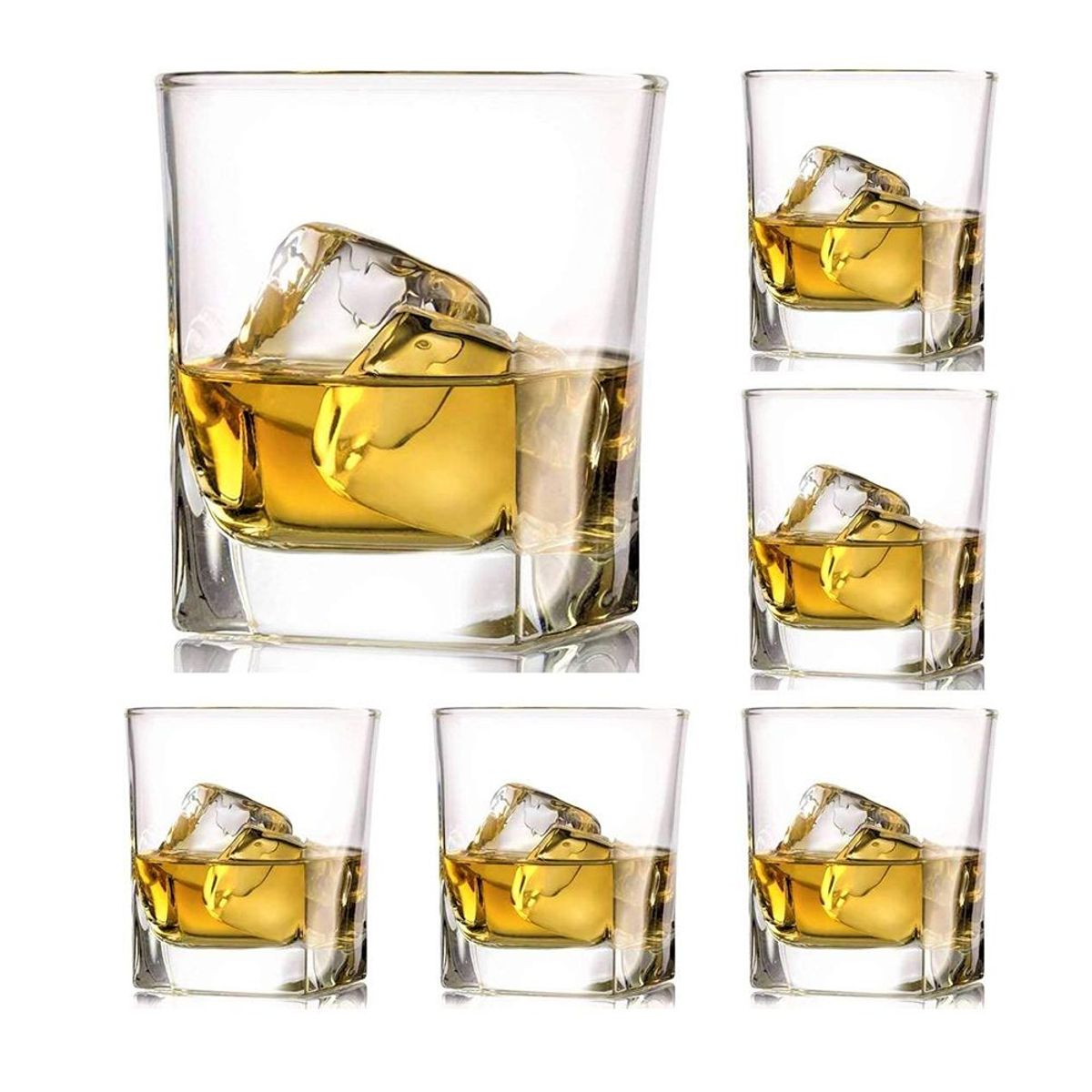 HYGGE - Set de 6 Vasos Whisky Cuadrado 250 ml