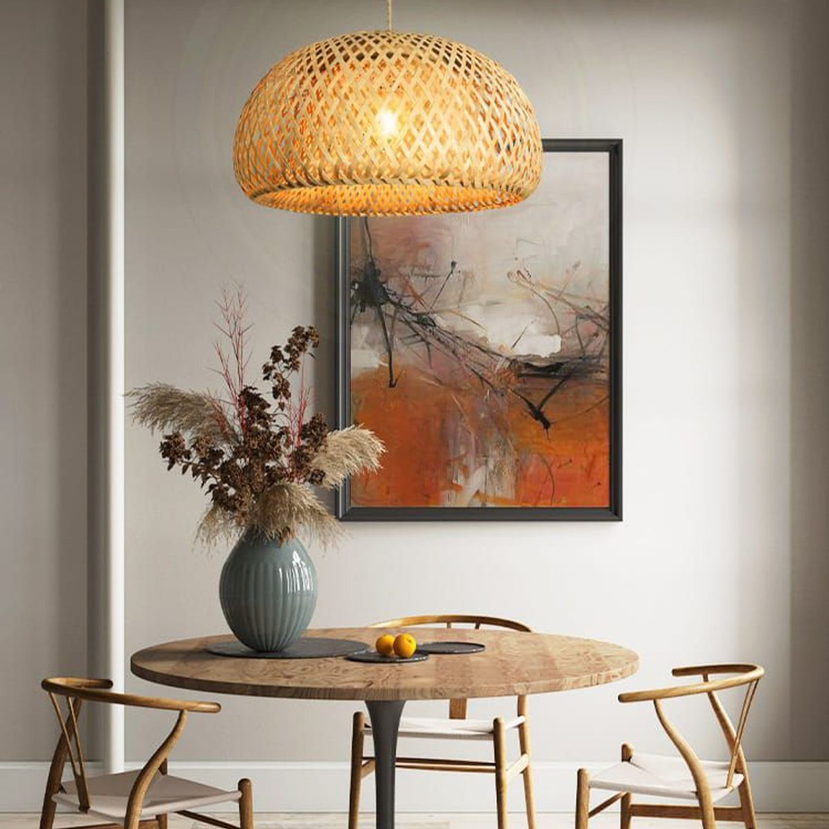 GENERICO - Lámpara colgante de bambú Natural