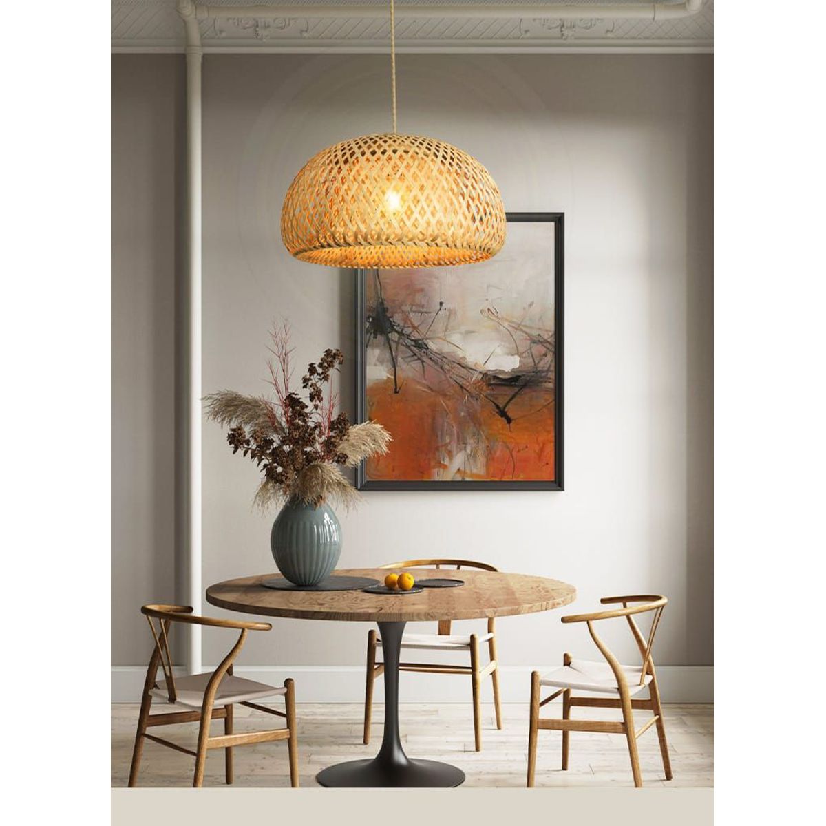 GENERICO - Lámpara colgante de bambú Natural