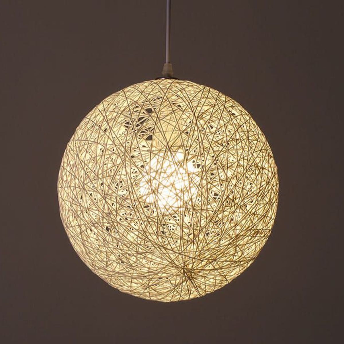 GENERICO - Lámpara colgante hilo de ratán en forma de bola Incluye foco