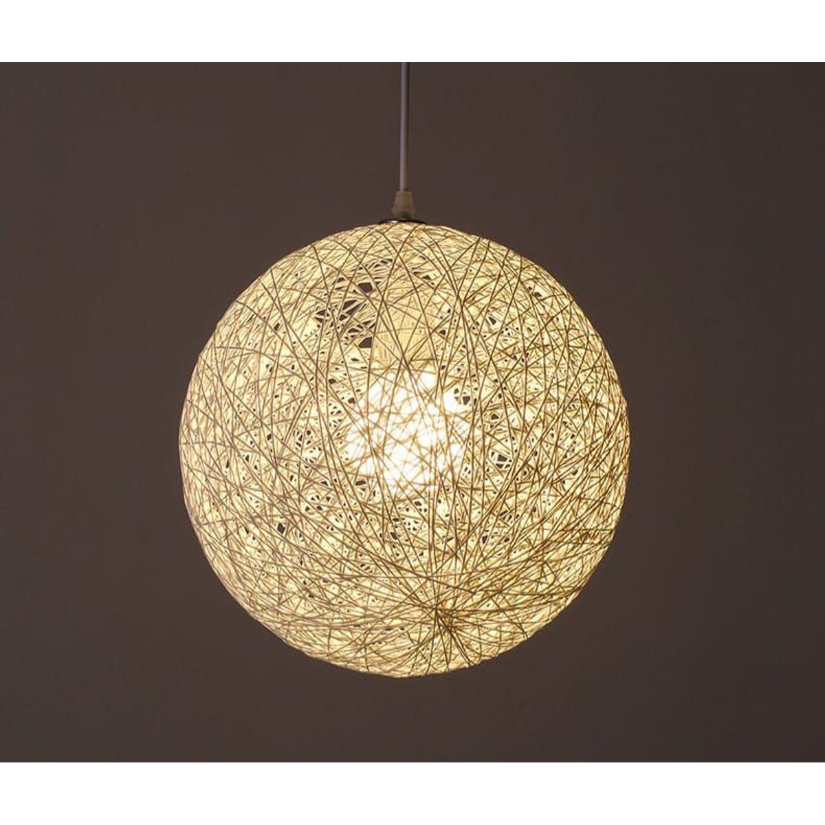 GENERICO - Lámpara colgante hilo de ratán en forma de bola Incluye foco