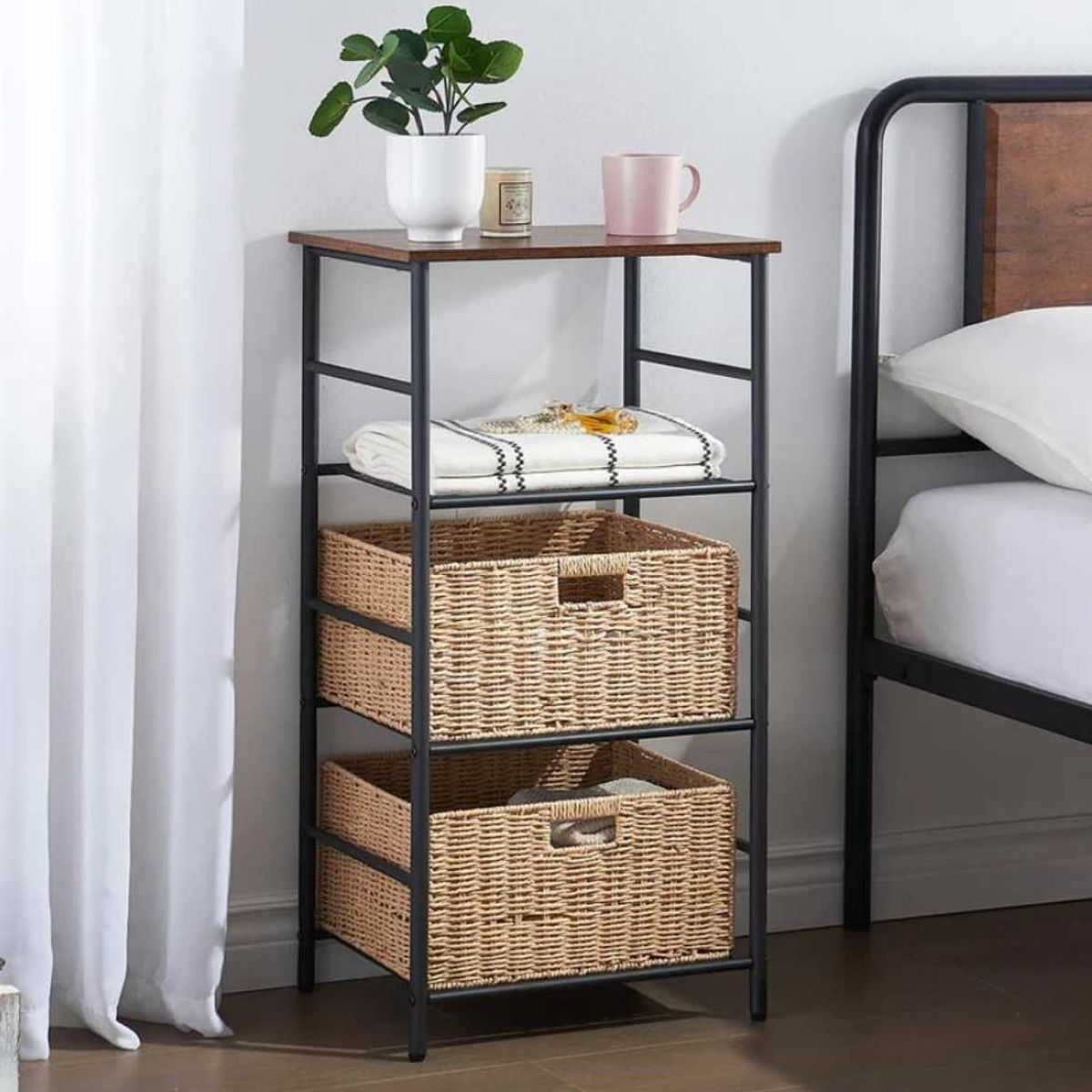 VENTITAS HOME - Velador Mesa Auxiliar Industrial Tatianna Ventitas Home Caramelo