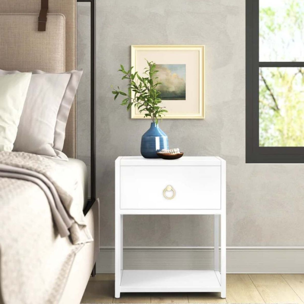 VENTITAS HOME - Velador Contemporáneo Vivacious Ventitas Home Blanco