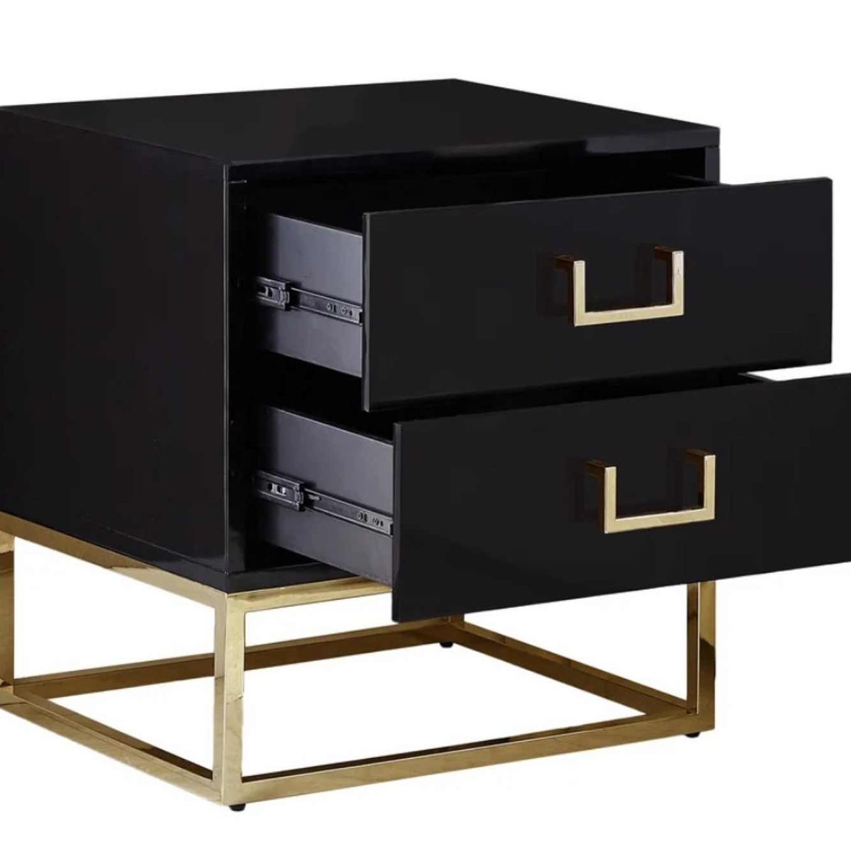 VENTITAS HOME - Velador Deluxe Denmark Ventitas Home Negro y Dorado