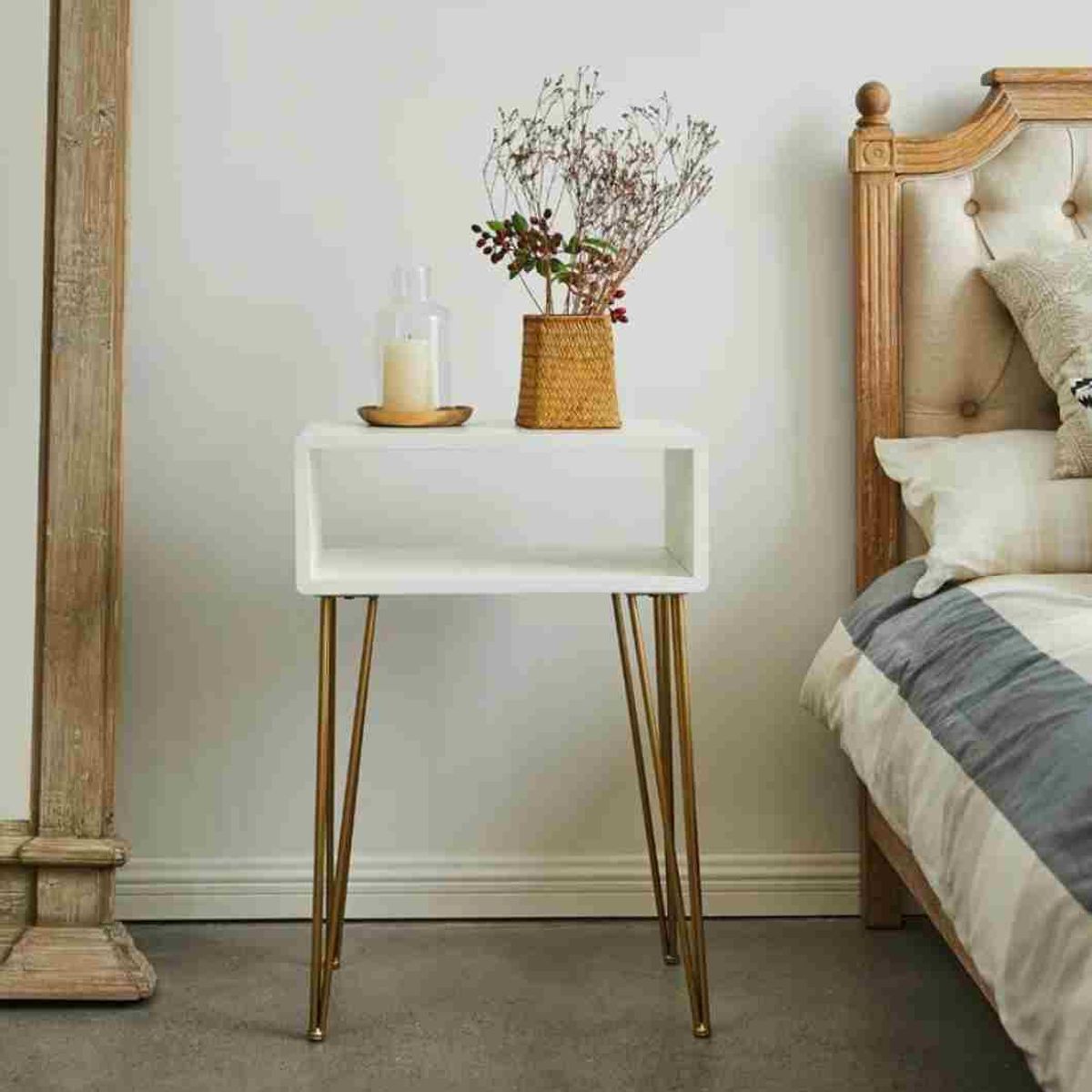 VENTITAS HOME - Velador Mesa Auxiliar Cracker Ventitas Home Blanco