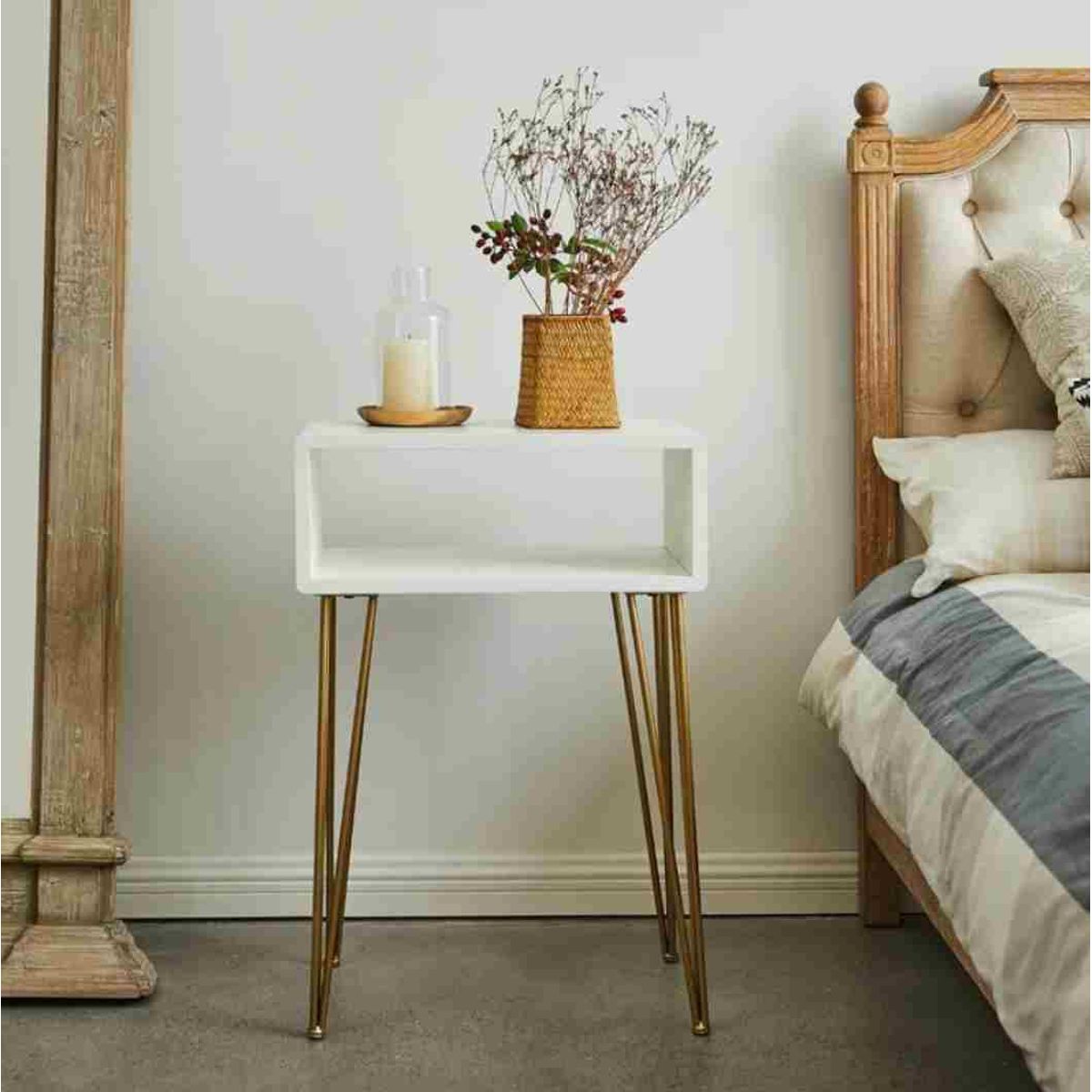 VENTITAS HOME - Velador Mesa Auxiliar Cracker Ventitas Home Blanco