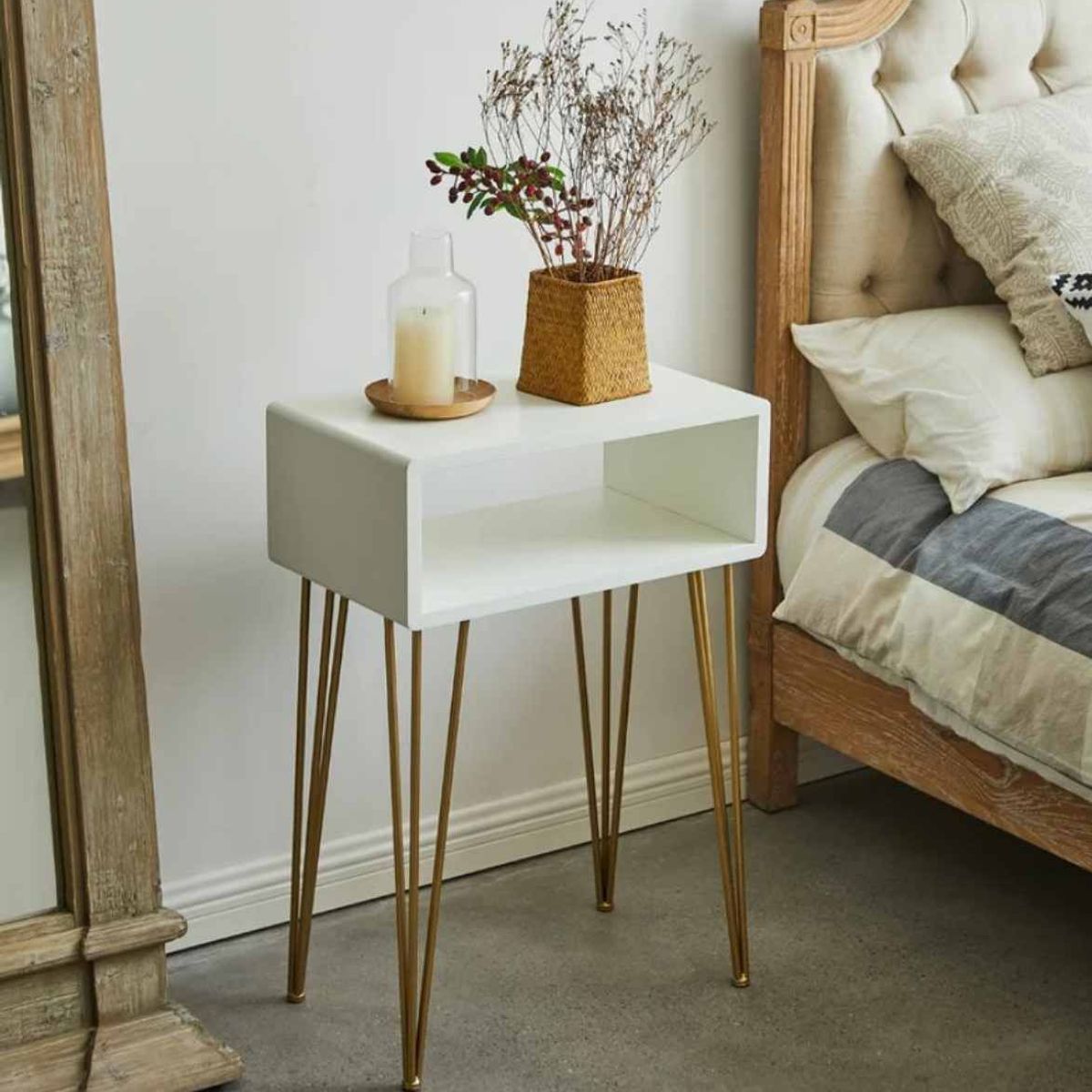 VENTITAS HOME - Velador Mesa Auxiliar Cracker Ventitas Home Blanco