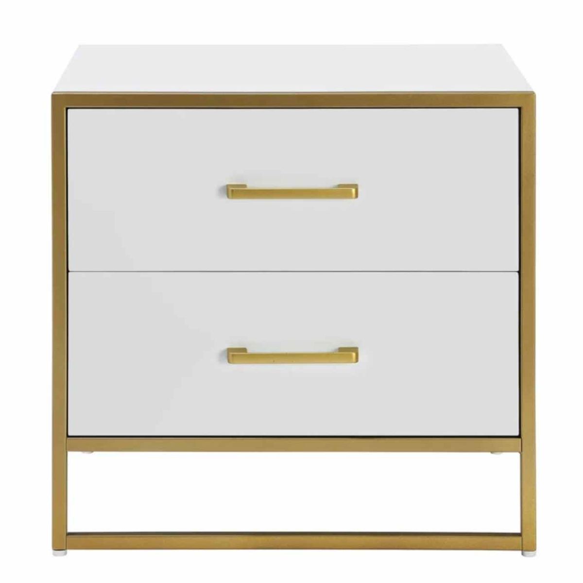 VENTITAS HOME - Velador Industrial Robin Ventitas Home Blanco y Dorado