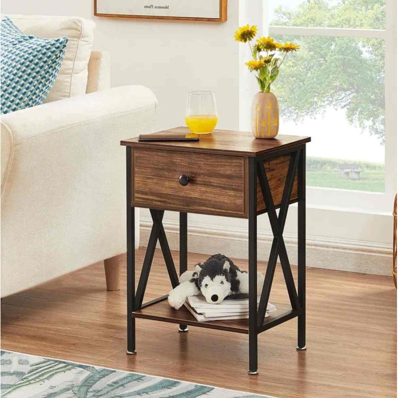 VENTITAS HOME - Velador Mesa de Noche Industrial Kolea Ventitas Home Gales