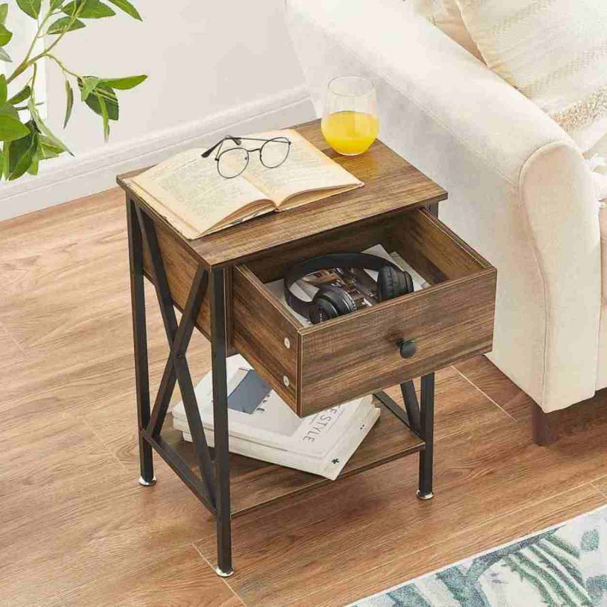 Velador Mesa de Noche Industrial Kolea Ventitas Home Gales, marca VENTITAS HOME - Foto 2