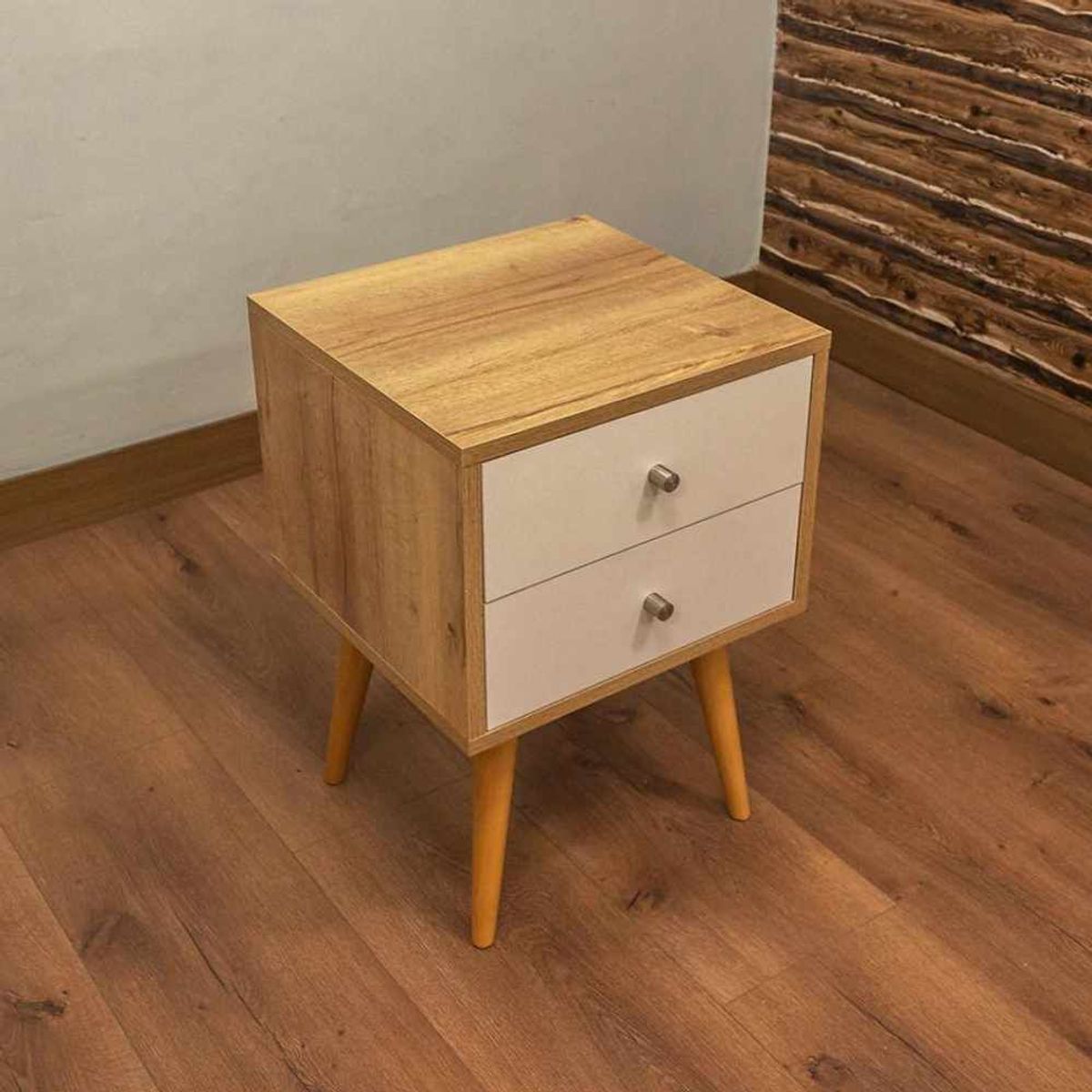 VENTITAS HOME - Velador Vintage 2 Cajones Ventitas Home Color Duna