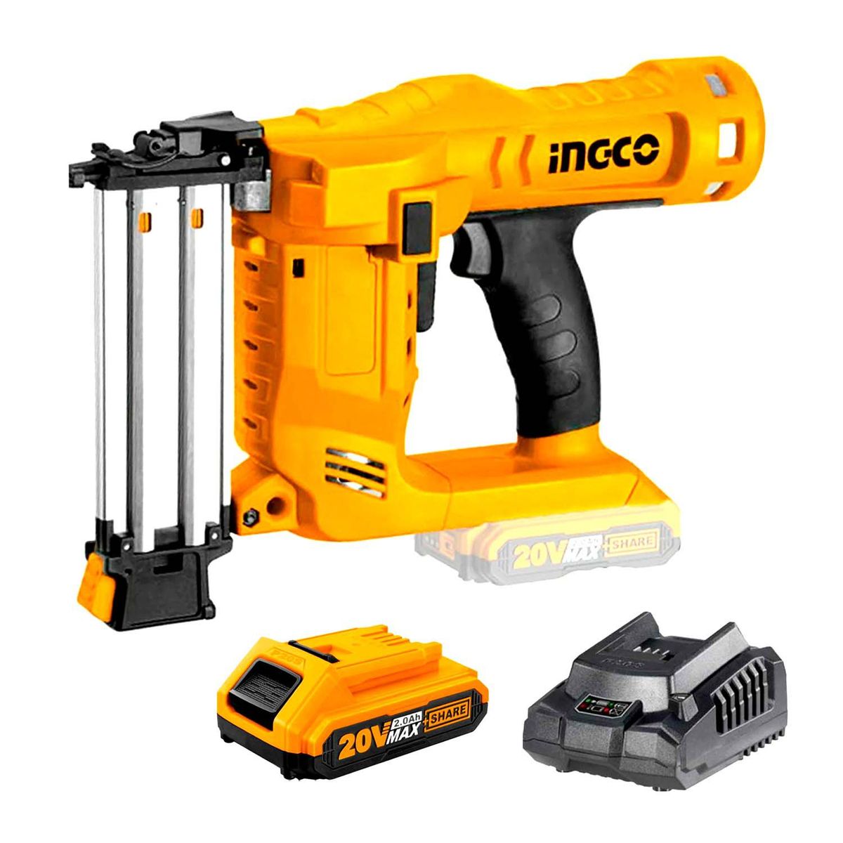 INGCO TOOLS - CLAVADORA INALÁMBRICA 20V BATERÍA Y CARGADOR INGCO LITIO CARPINTERÍA
