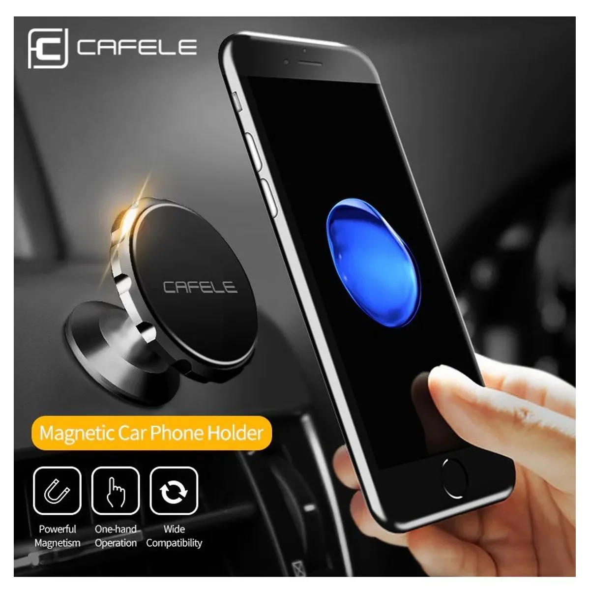 CAFELE - Soporte Magnetico De Telefono Para Carro - Solumatica - Holder Premium