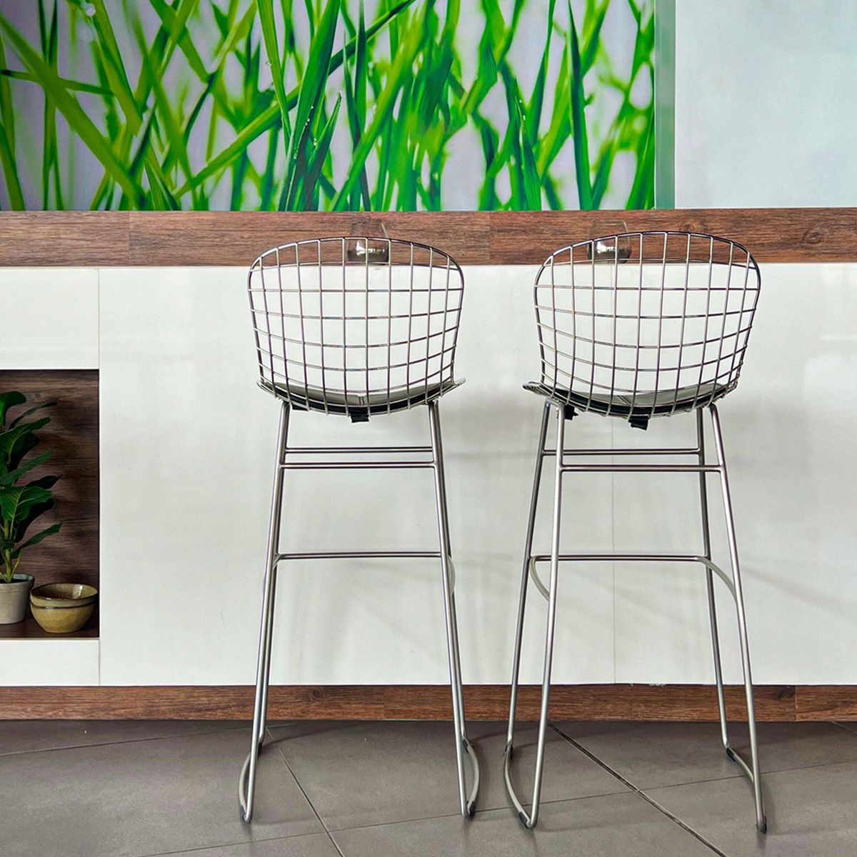 ZIYAZ - Silla Bar CD Alhambra II Inox Con Cojín