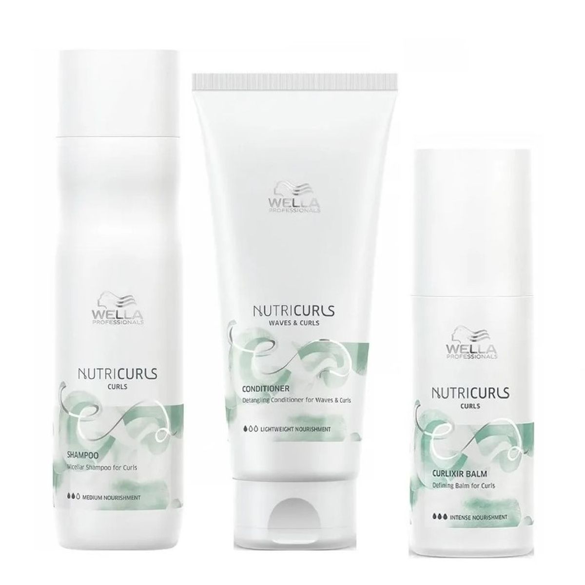 WELLA - Shampoo Para Rizos 250ml  Acondicionador  Balsamo Wella Nutricurls